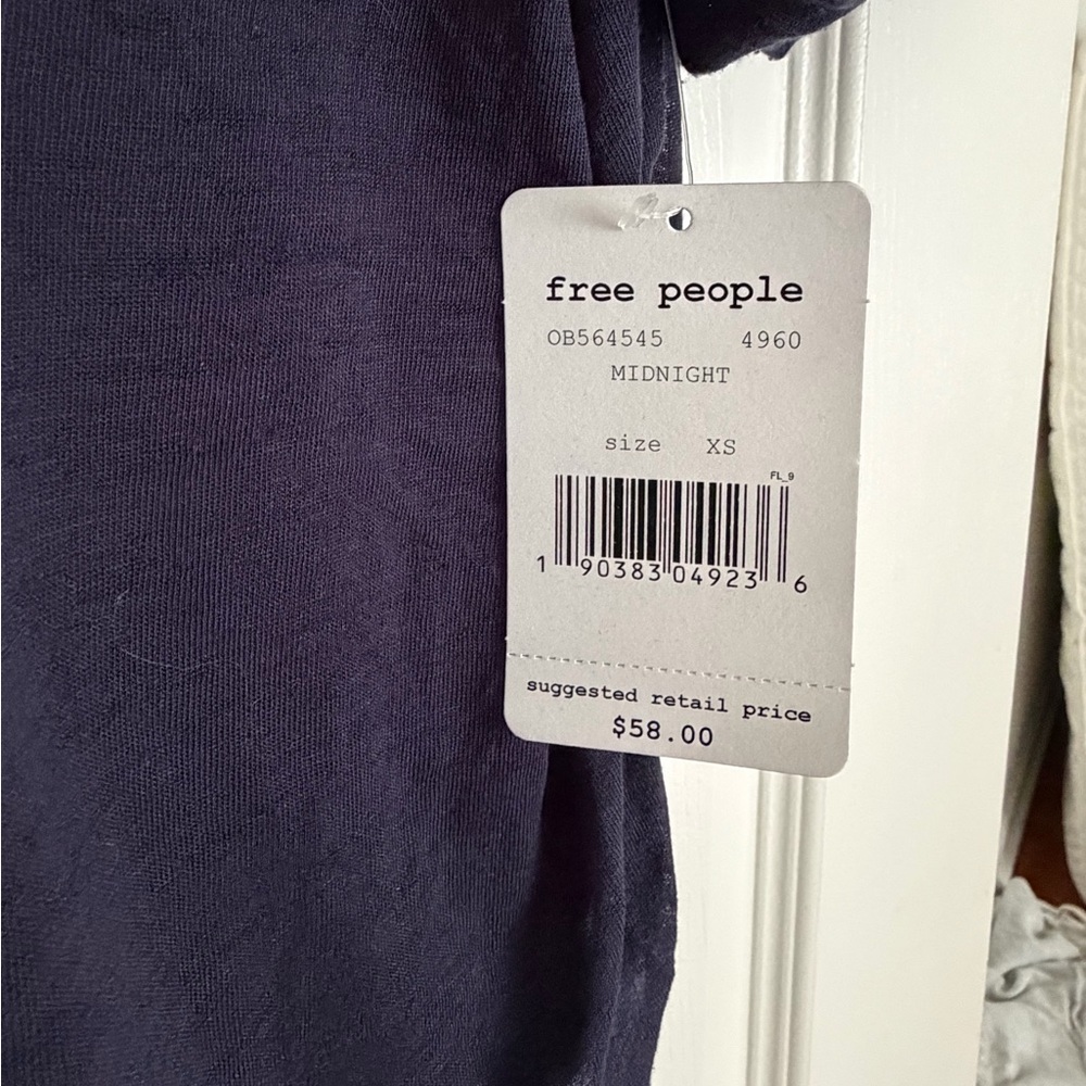 Free People Navy Short Sleeve Tee - Picture 4 of 9
